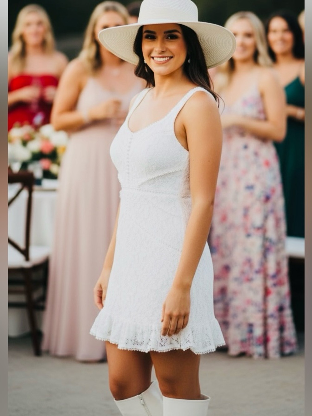 Floret Studios White Lace Sleeveless Dress New Size Large NWT